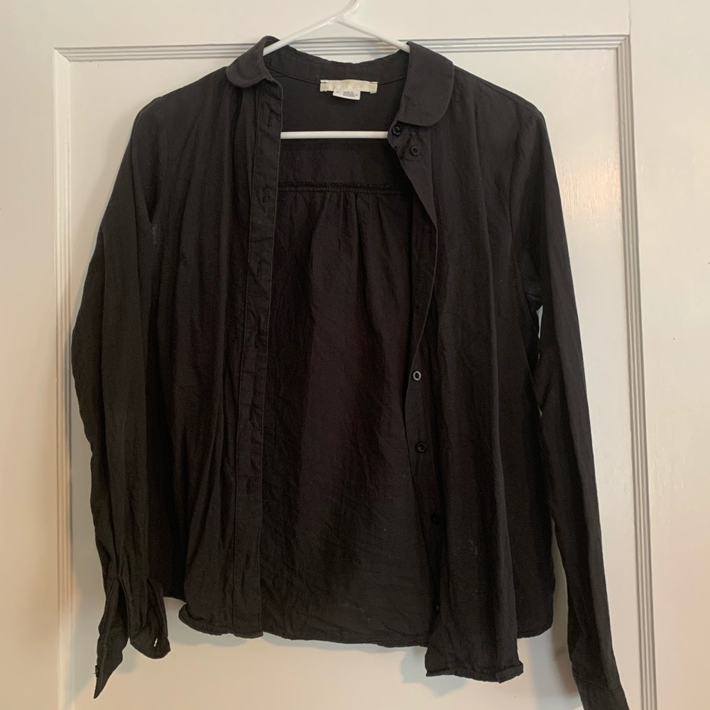 Black button down blouse